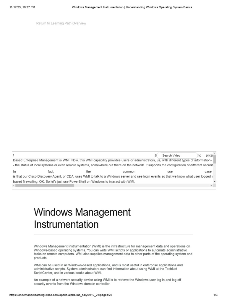 Windows Management Instrumentation Overview | PDF | Operating System ...