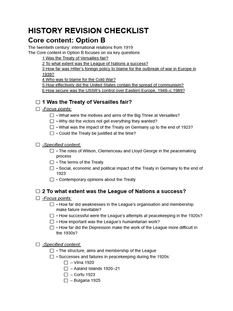 20th Century History Revision Guide | PDF | Soviet Union | World Politics