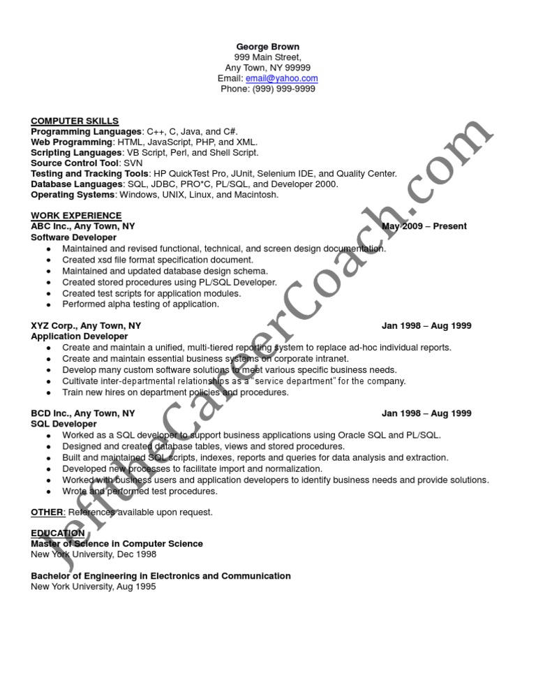 PL SQL Developer Sample Resume (3)