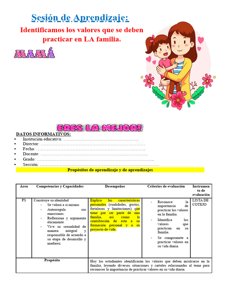 Valores Familiares en la Educación | PDF | Evaluación | Comportamiento