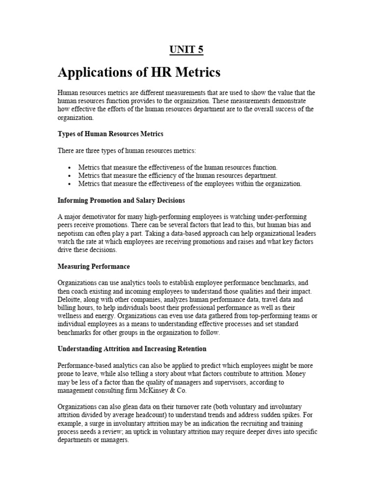 HR Metrics for Employee Performance Insights | PDF | Performance ...