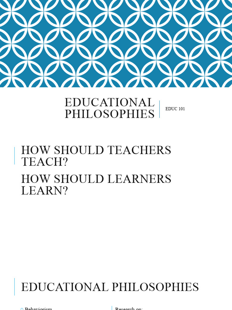 Overview of Educational Philosophies | PDF | Constructivism (Philosophy ...