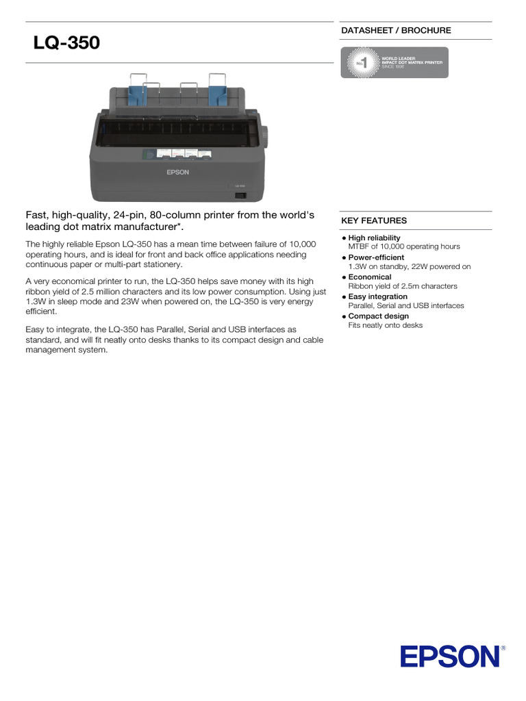16 EPSON - Data Sheet | PDF | Printer (Computing) | Computer Science