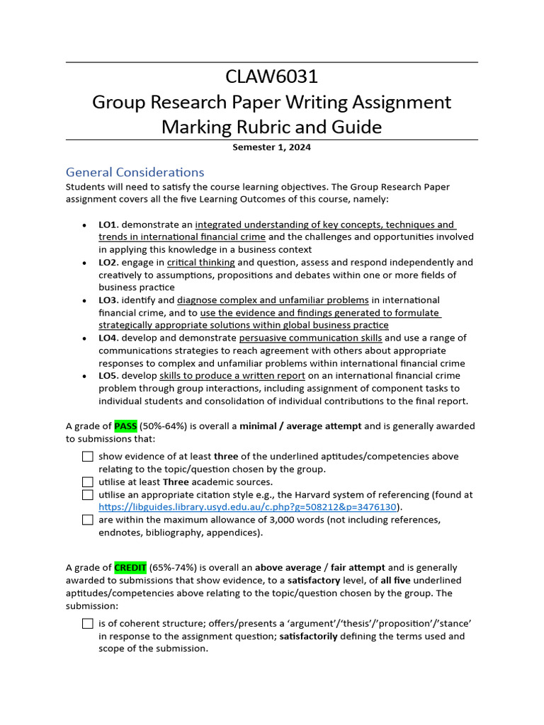 Group Research Paper Guide 2024 | PDF | Learning | Critical Thinking