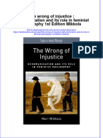 Textbook The Wrong of Injustice Dehumanization and Its Role in Feminist Philosophy 1St Edition Mikkola Ebook All Chapter PDF