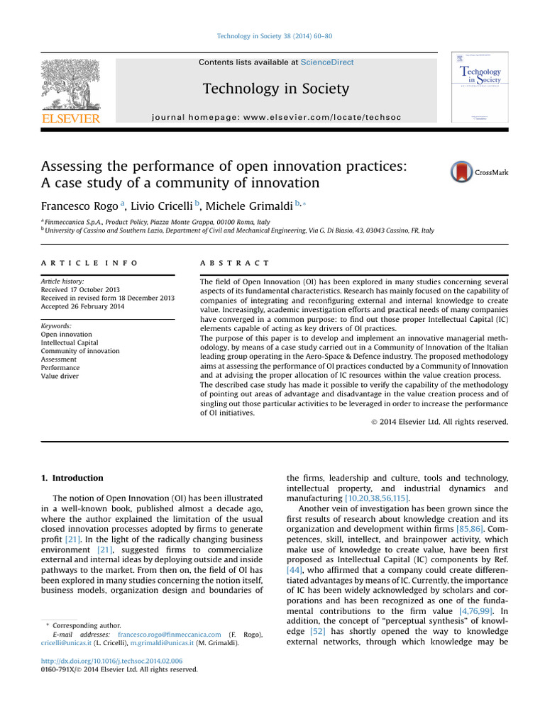 Assessing Open Innovation Performance | PDF | Innovation | Knowledge