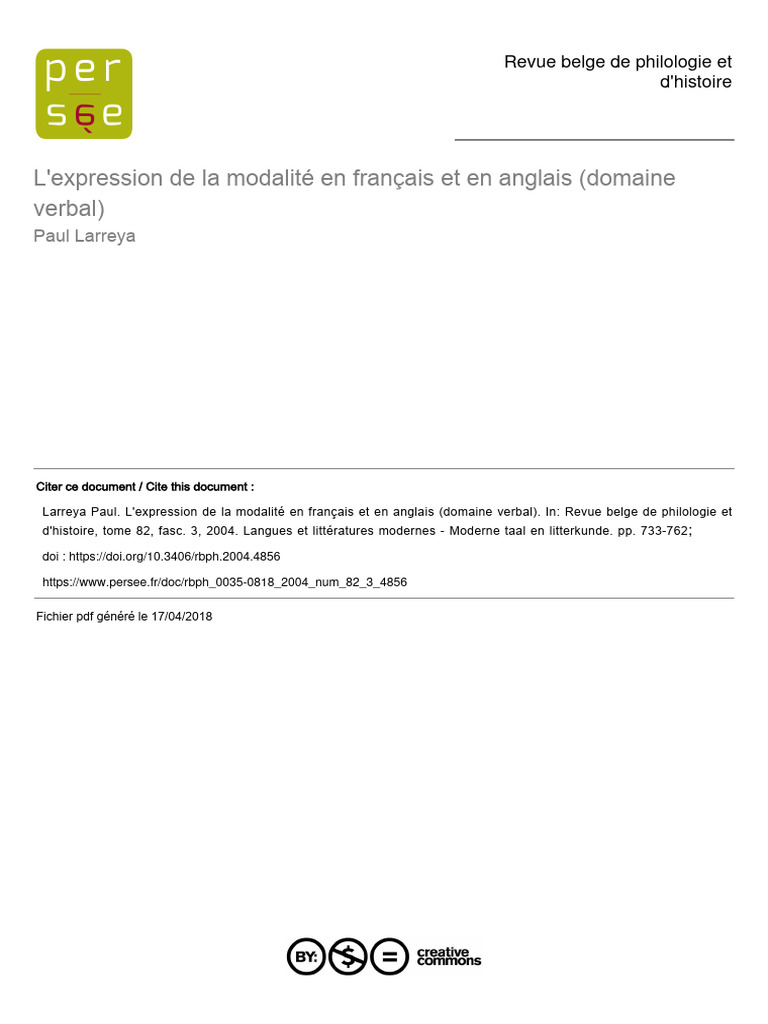 Modalité en français et anglais | PDF | Verbe | Typologie linguistique