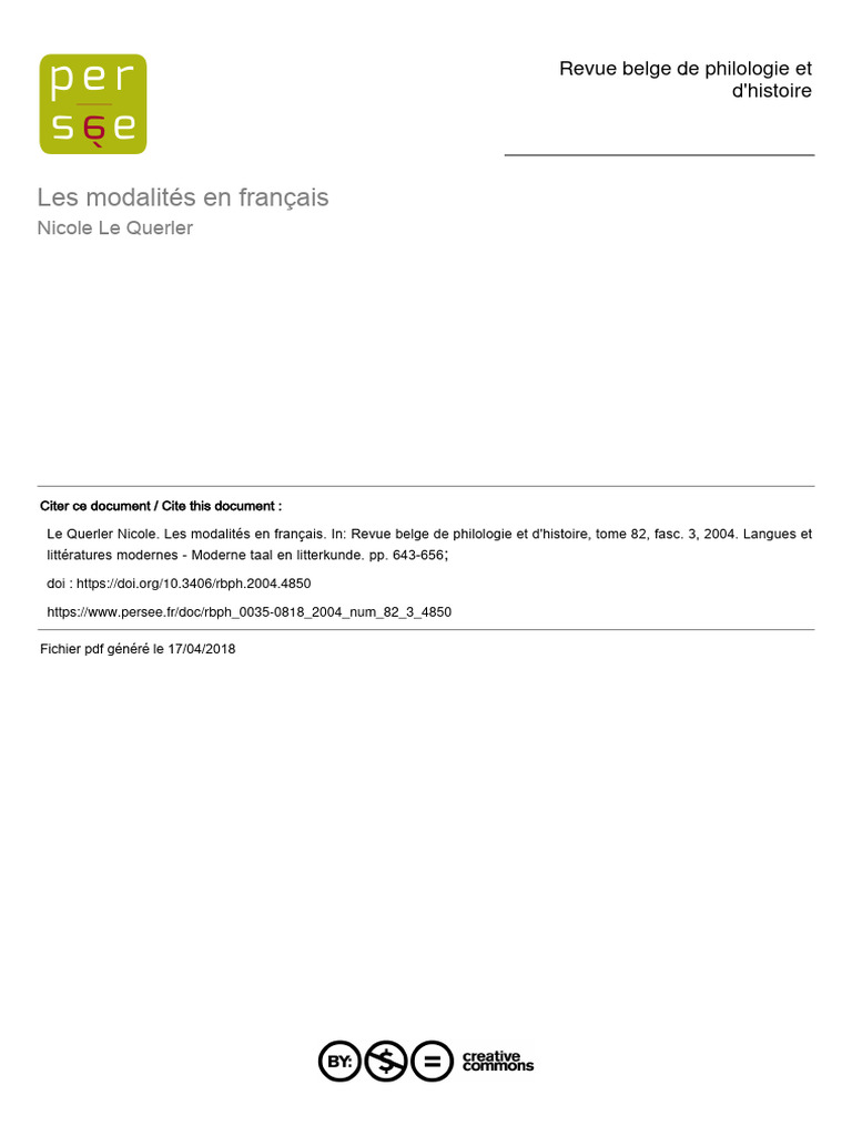 Les modalités en français : définition et analyse | PDF | Phrase | Verbe