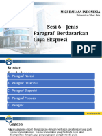 MKDU - BAHASA INDONESIA - SESI 6 - Paragraf Berdasarkan Gaya Ekspresipptx