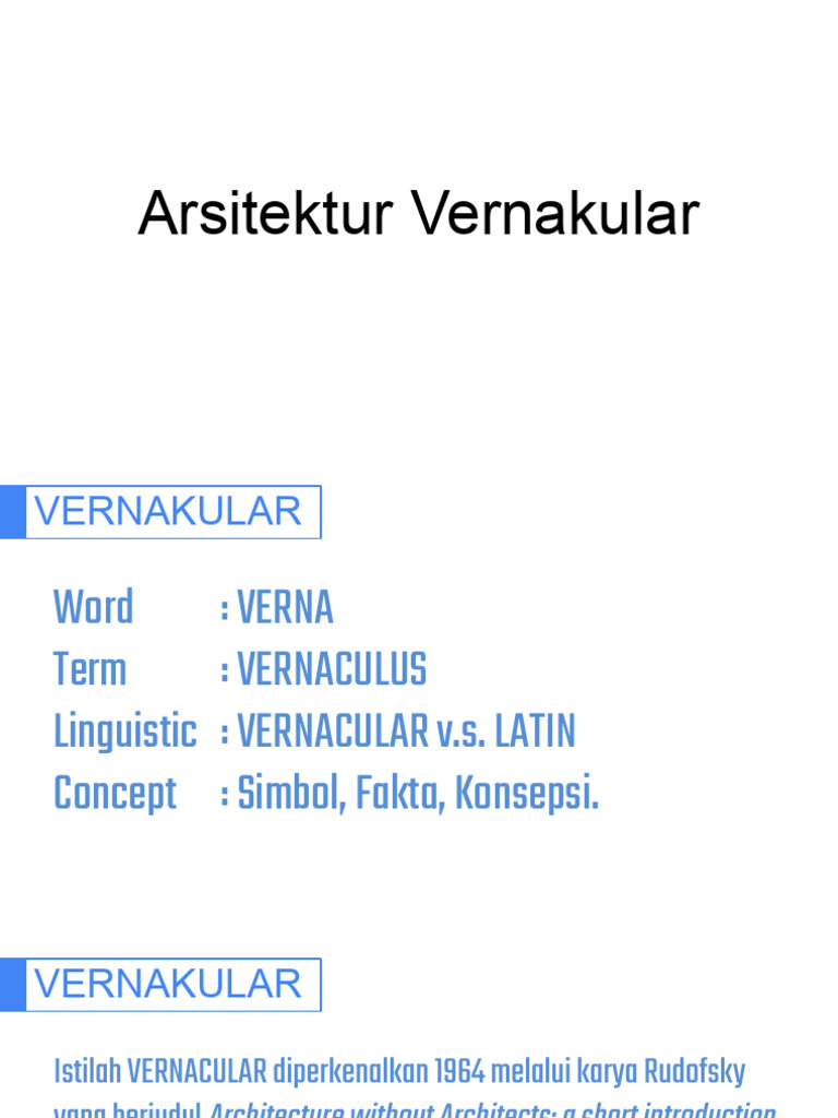 Pengertian Arsitektur Vernakular | PDF