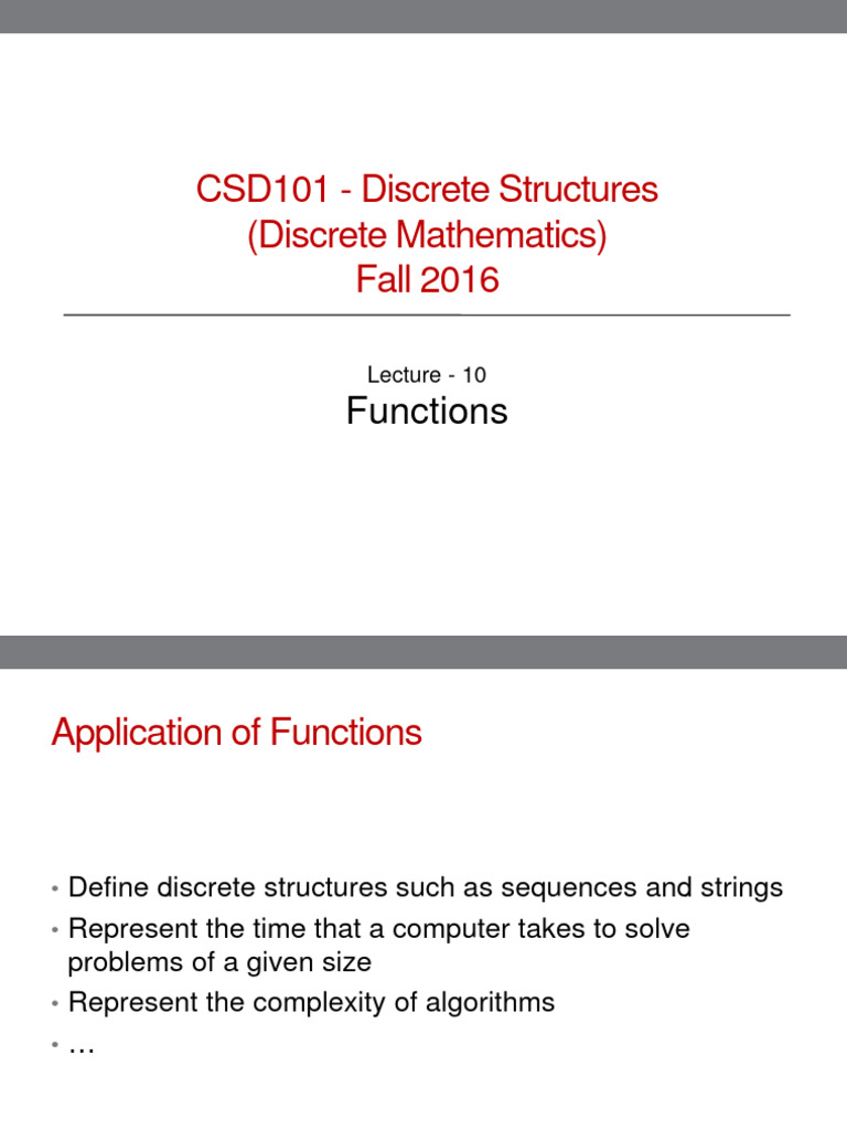 Discrete Structures Lecture 10 | Download Free PDF | Function ...