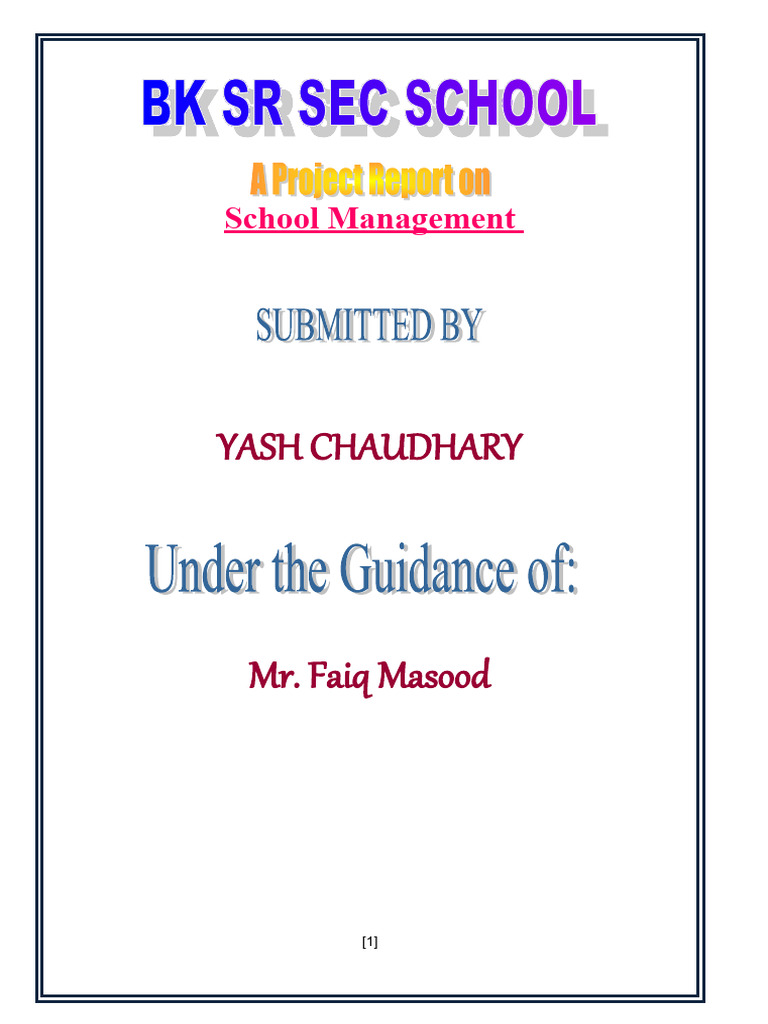 School Management Software Project Report | PDF | Databases ...