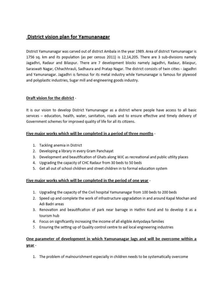 district-vision-plan-for-yamunanagar-pdf-fresh-water-water