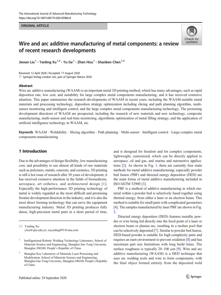 Gu Wire and Arc Additive Manufacturing of Metal Components