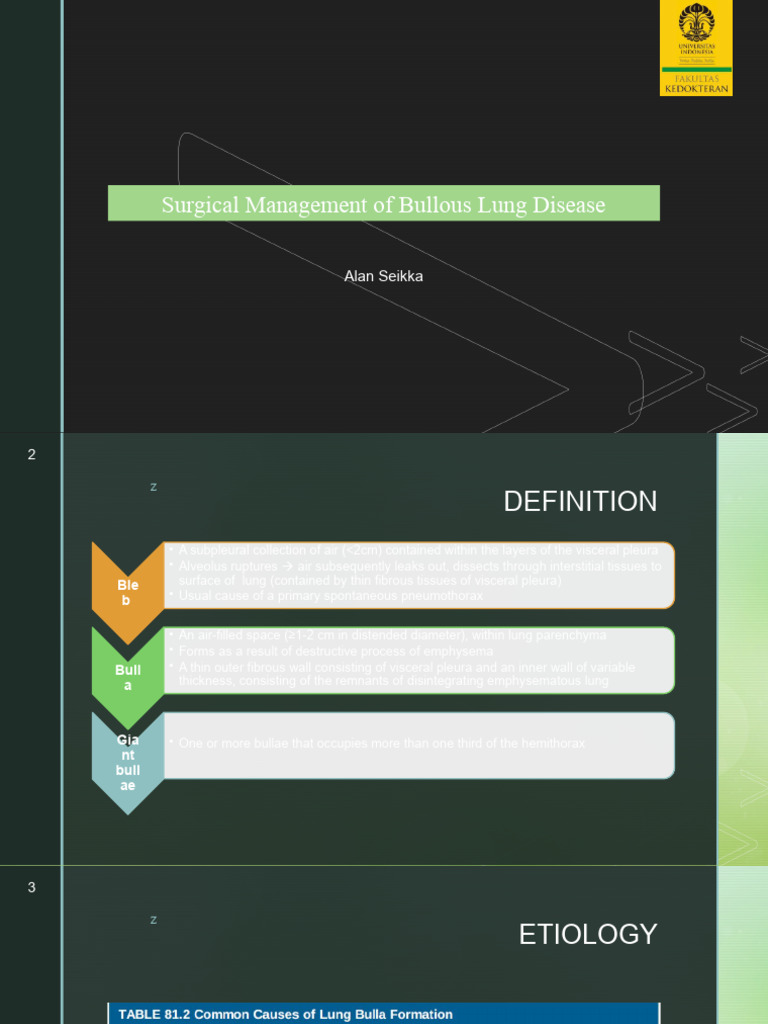 Surgical Management of Bullous Lung Disease | PDF | Clinical Medicine ...