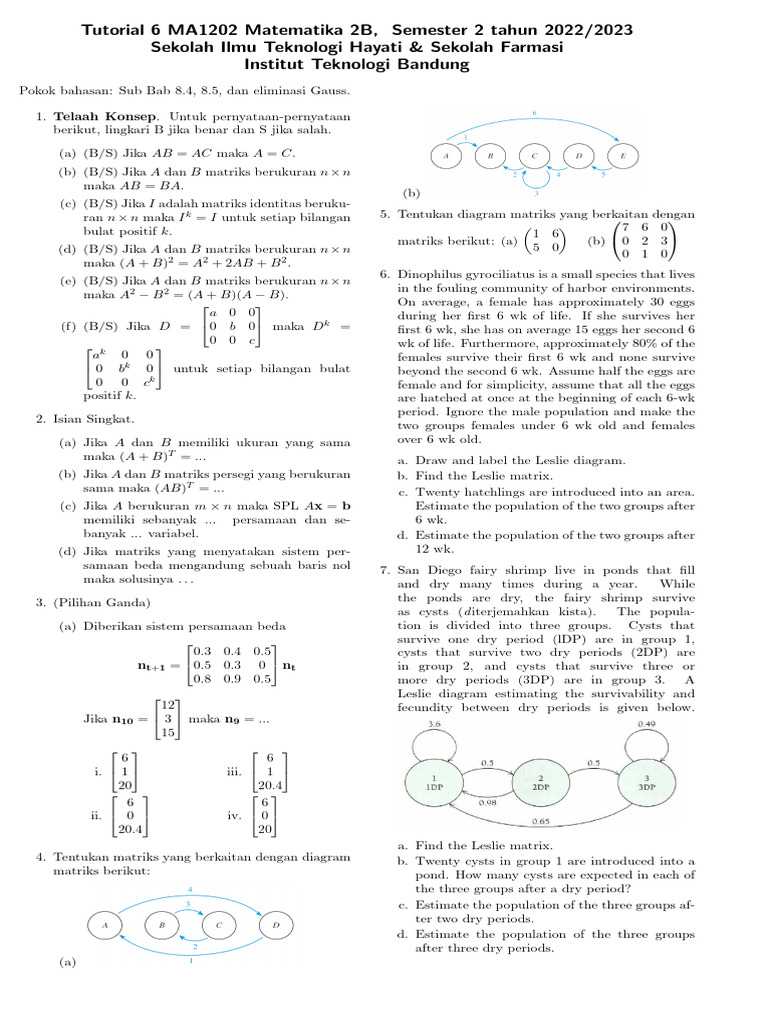 Tutorial Matematika 2b Eliminasi Gauss Pdf