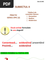 Subiectul II Epic curente literare