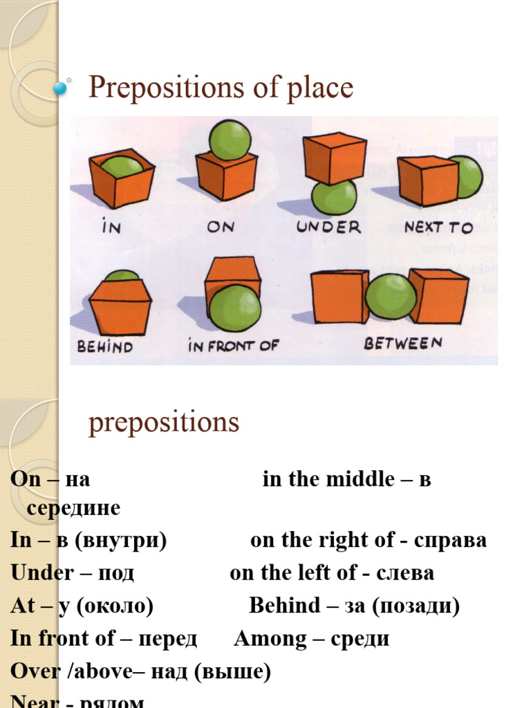 Prepositions of Place (Extended) | PDF | Language Arts & Discipline ...