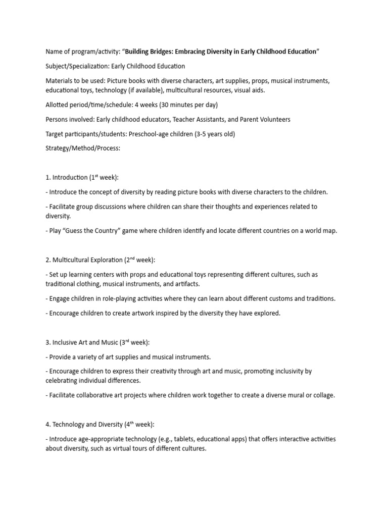 Embracing Diversity in Early Education | PDF | Early Childhood ...