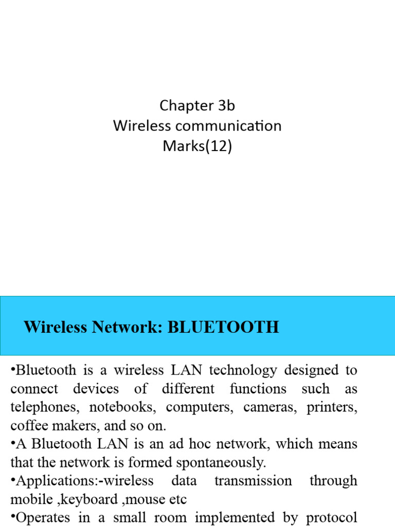 Chapter 3b Wireless Communication Marks | PDF | Wi Fi | Bluetooth