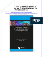 PDF Two and Three Dimensional Flow of Groundwater 1St Edition Florimond de Smedt Author Ebook Full Chapter
