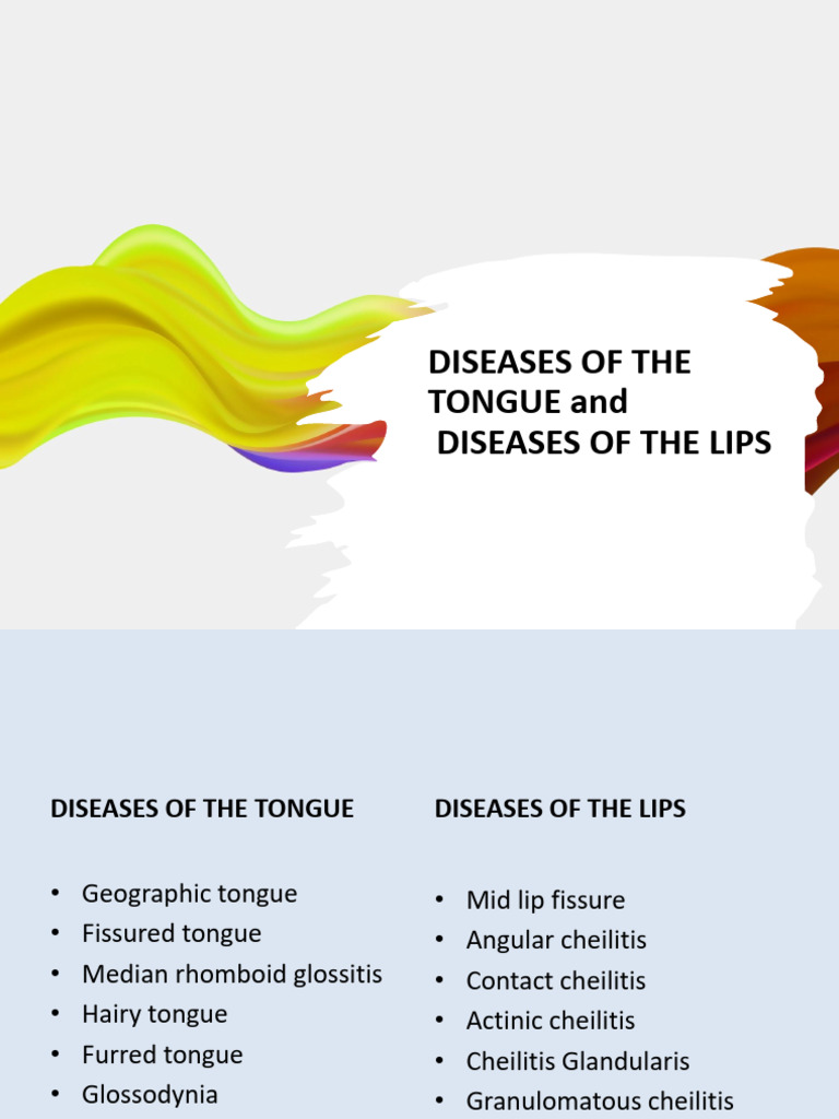 2 Diseases of Tongue Lips PDF | PDF | Candidiasis | Tongue