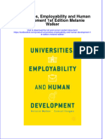 Download textbook Universities Employability And Human Development 1St Edition Melanie Walker ebook all chapter pdf 