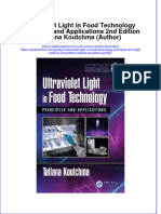PDF Ultraviolet Light in Food Technology Principles and Applications 2Nd Edition Tatiana Koutchma Author Ebook Full Chapter