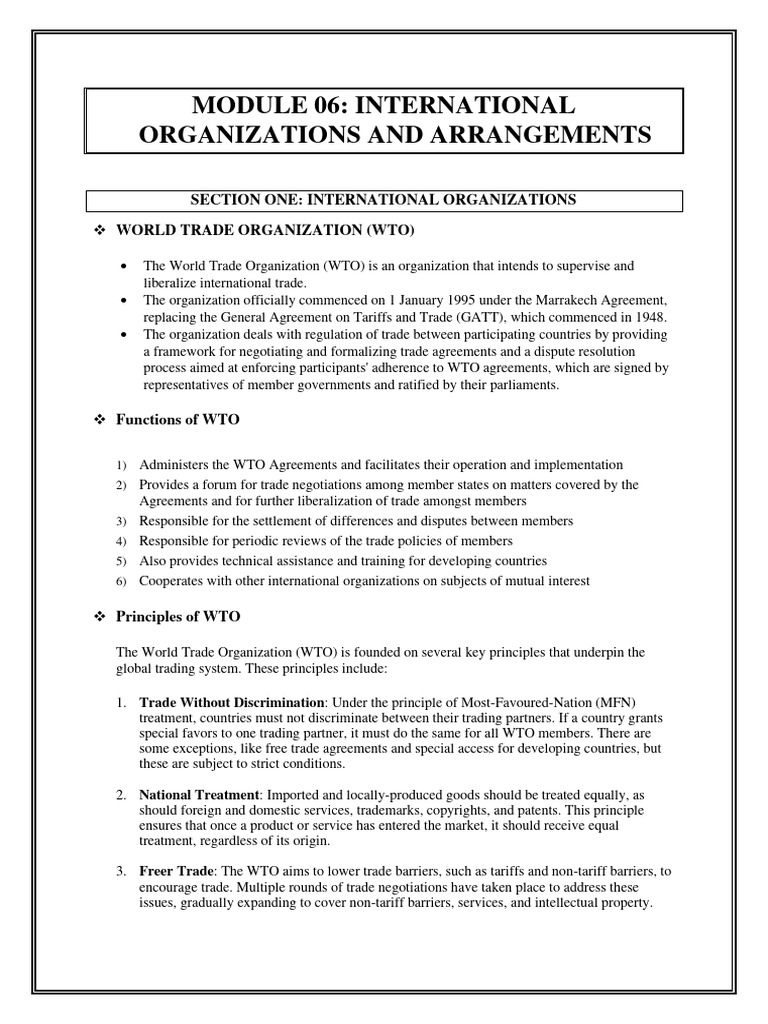 Ibex module 06 pdf world trade organization european union