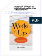 Textbook Write It Up Practical Strategies For Writing and Publishing Journal Articles 1St Edition Silvia Ebook All Chapter PDF