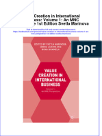 Textbook Value Creation in International Business Volume 1 An MNC Perspective 1St Edition Svetla Marinova Ebook All Chapter PDF