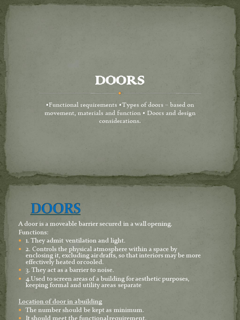 Door Types & Design Guide | PDF | Door | Window