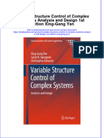 Textbook Variable Structure Control of Complex Systems Analysis and Design 1St Edition Xing Gang Yan Ebook All Chapter PDF