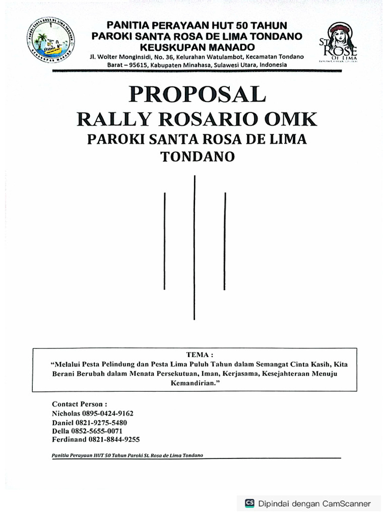 Proposal Rally Rosario Omk Paroki Santa Rosa de Lima Tondano | PDF