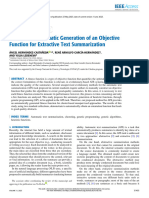 Toward the Automatic Generation of an Objective Function for Extractive Text Summarization