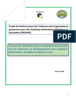 TDR Pour La Réalisation D'une Étude Sur Les Obstacles Au Développement Des Systèmes Alimentaires Durables+Dk+Mb
