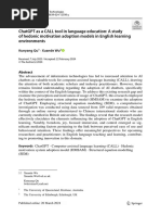 ChatGPT As A CALL Tool in Language Education - A Study of Hedonic Motivation Adoption Models in English Learning Environments