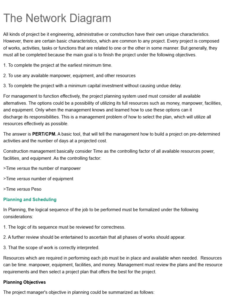 Network Diagram Construction Guide | PDF | Applied Mathematics