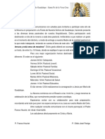 Carta Áreas Pastorales Novena Guadalupe. 2024.