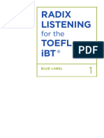 RADIX LISTENING For The TOEFL iBT Blue Label 1