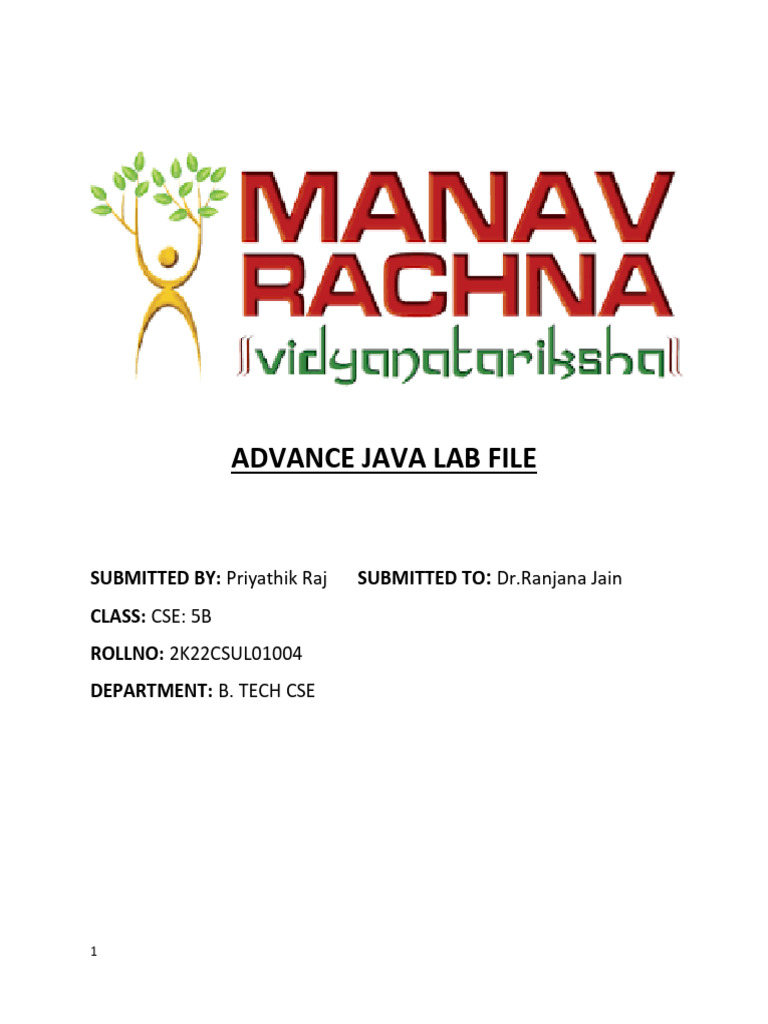 Ajava Lab File (Priyathik Raj) | PDF | Class (Computer Programming ...