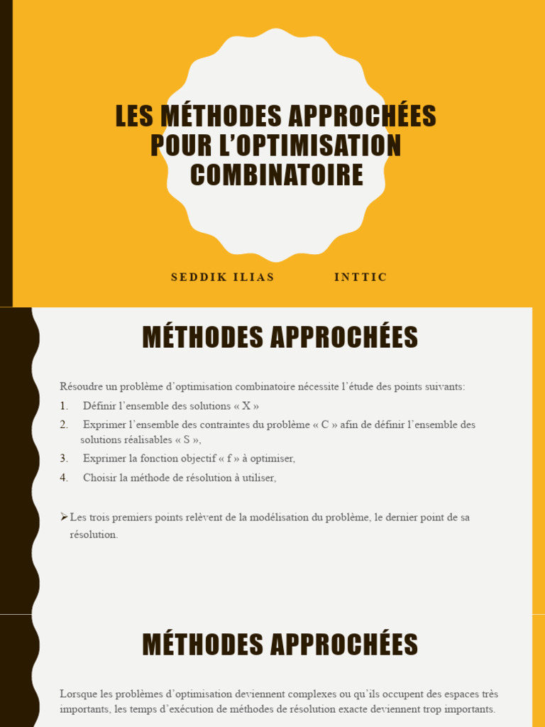 Méthodes Approchées en Optimisation Combinatoire | PDF ...