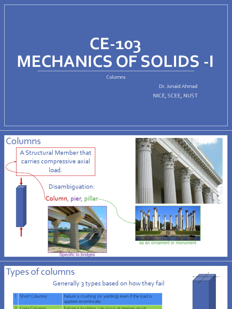 Lecture 7 - Columns | Download Free PDF | Buckling | Column