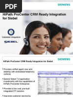 HiPath ProCenter Entperprise V7-0 Siebel CRM