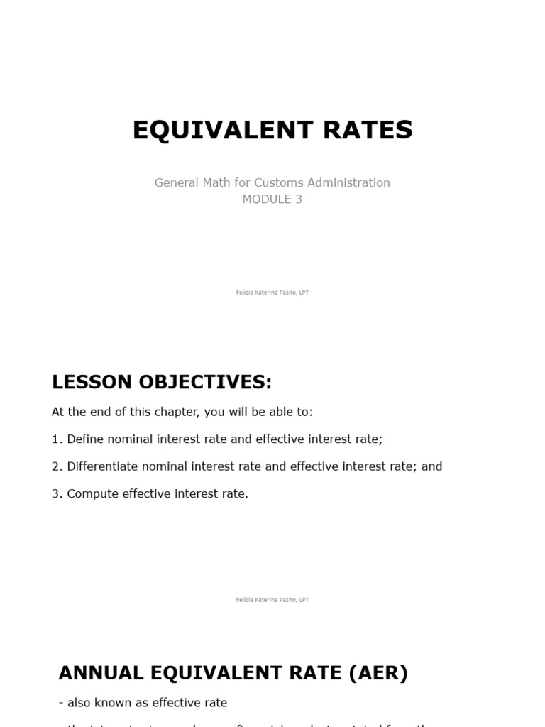 Understanding Annual Equivalent Rates and Depreciation | PDF ...