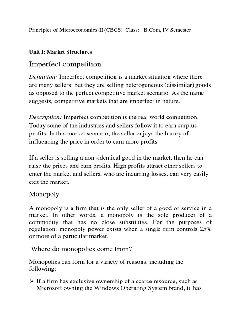 Market Structures: Monopoly vs. Competition | PDF | Monopoly | Oligopoly