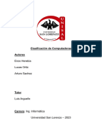 Clasificación de Computadoras