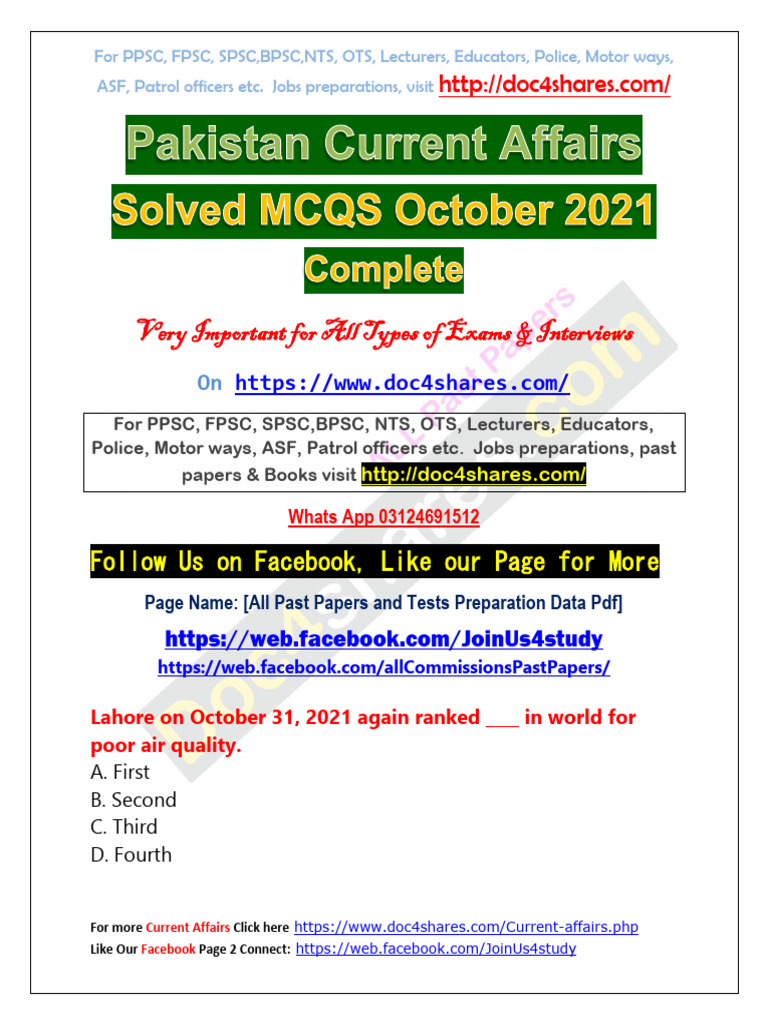Job Prep Resources for PPSC & FPSC Exams | PDF | Pakistan | Government ...