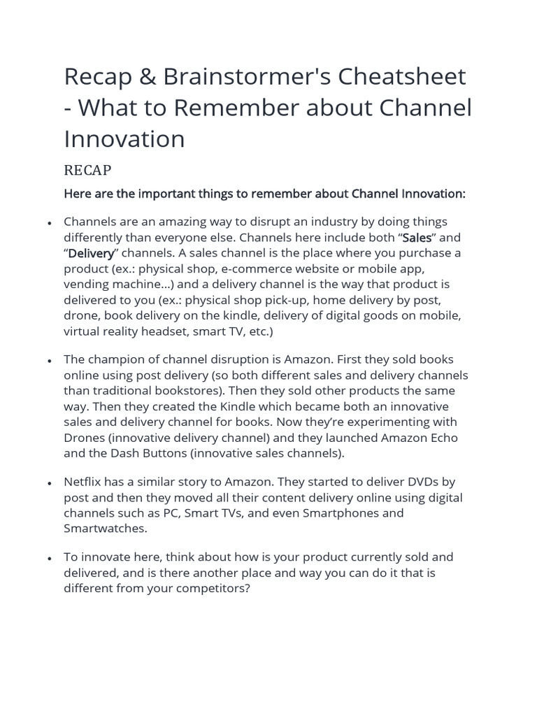 Recap+&+Brainstormer's+Cheatsheet+-+What+to+Remember+about+Channel ...