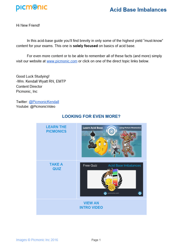 Acid Base Study Guide | PDF | Carbon Dioxide | Physiology